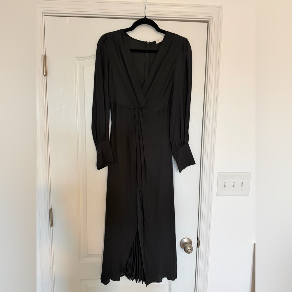 Sandro Elegant Black Long Sleeve Dress